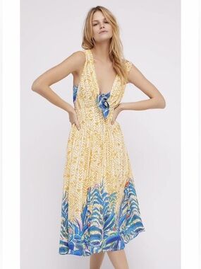 Free People Hot House Tropical Midi Dress